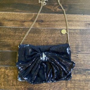RED Valentino black sequin purse